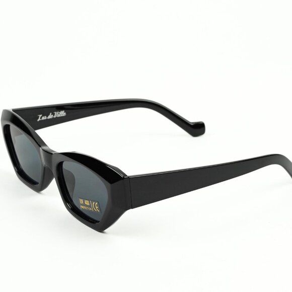 NIB - LUX DE VILLE - Black Gloss Injection Mold Frame Sunglasses main image 4